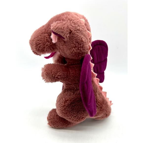 Vintage 1983 Dakin Burgundy Purple Wings Dragon 9" Plush Stuffed Animal Toy - Picture 6 of 9